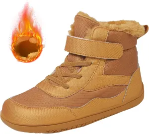 Open Toe Fuzzy Snow Booties For Boys Kids Childrens Leather Flat Non Slip Shoes Outdoor Running Warm Lightweight Boots