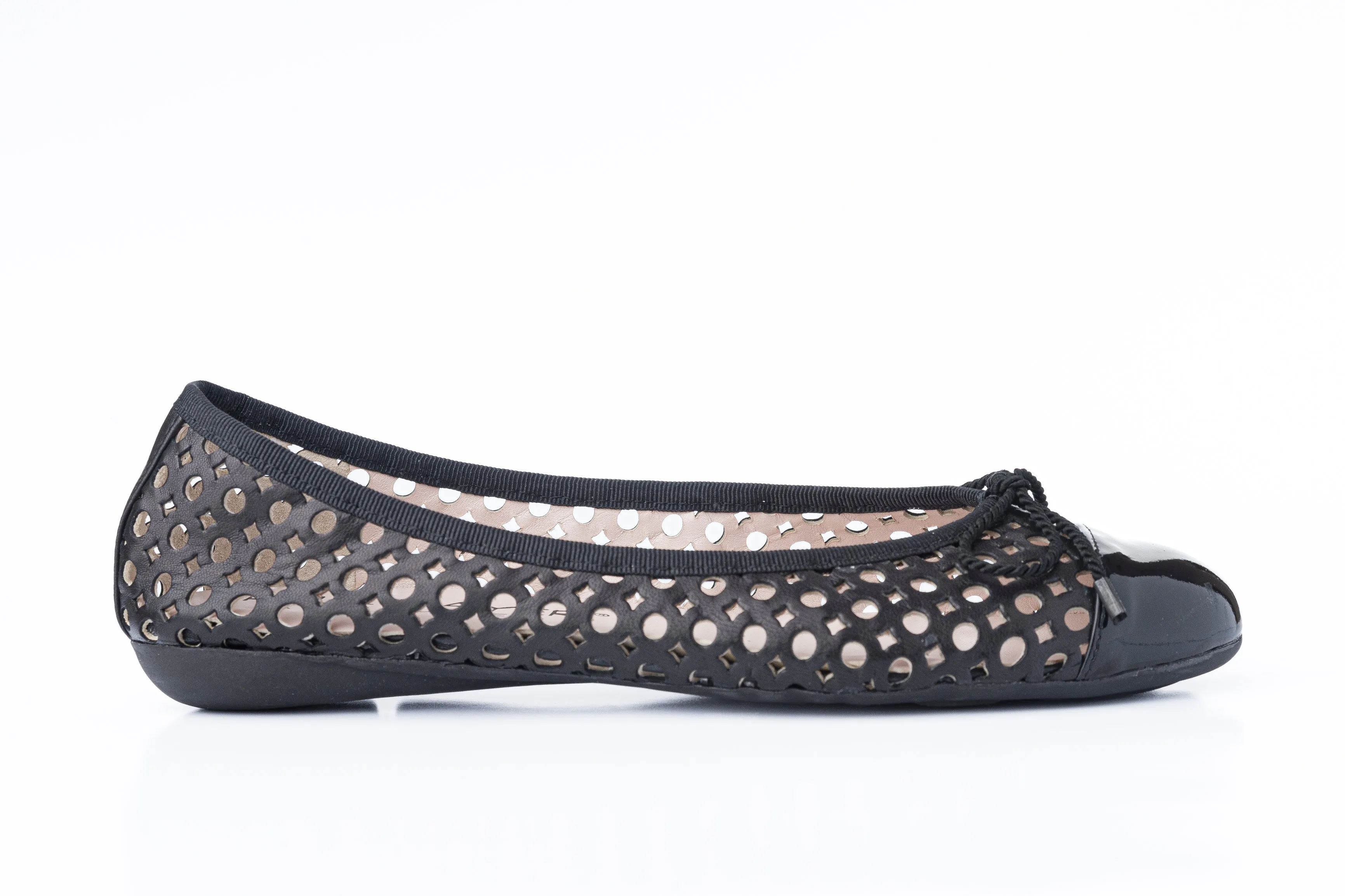 PAUL MAYER - BRANDY - SIZE 7.5 - PATENT BLACK NAPPA BLACK
