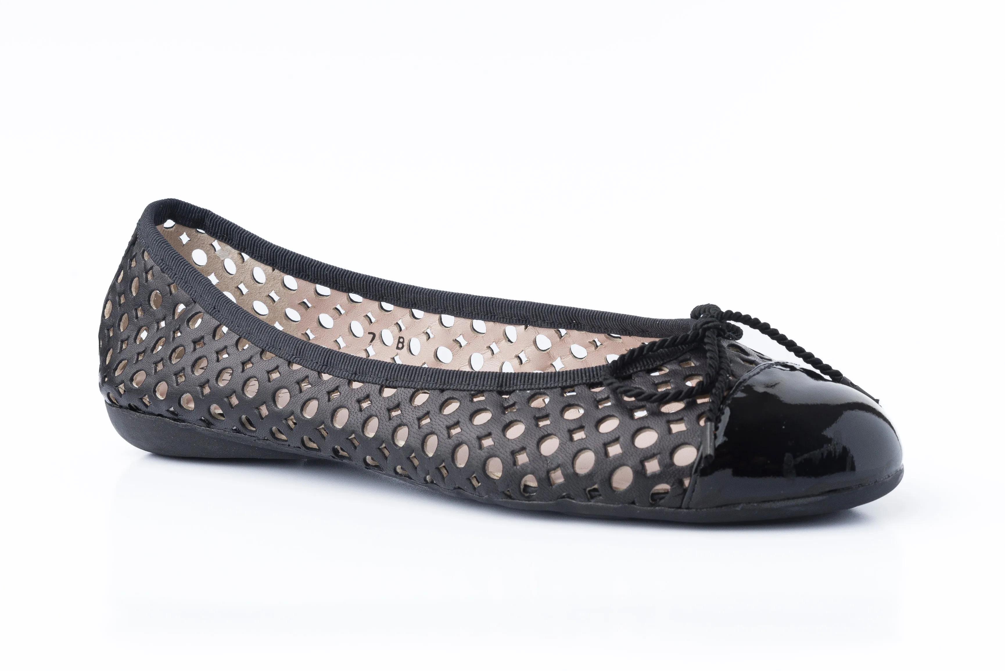 PAUL MAYER - BRANDY - SIZE 7.5 - PATENT BLACK NAPPA BLACK