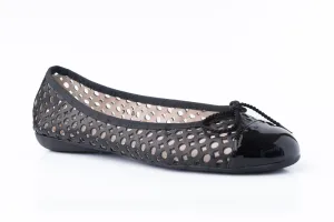 PAUL MAYER - BRANDY - SIZE 7.5 - PATENT BLACK NAPPA BLACK