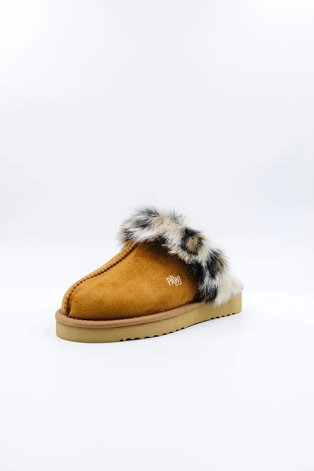 PAWJ Slippers | Chestnut / Wild Leopard