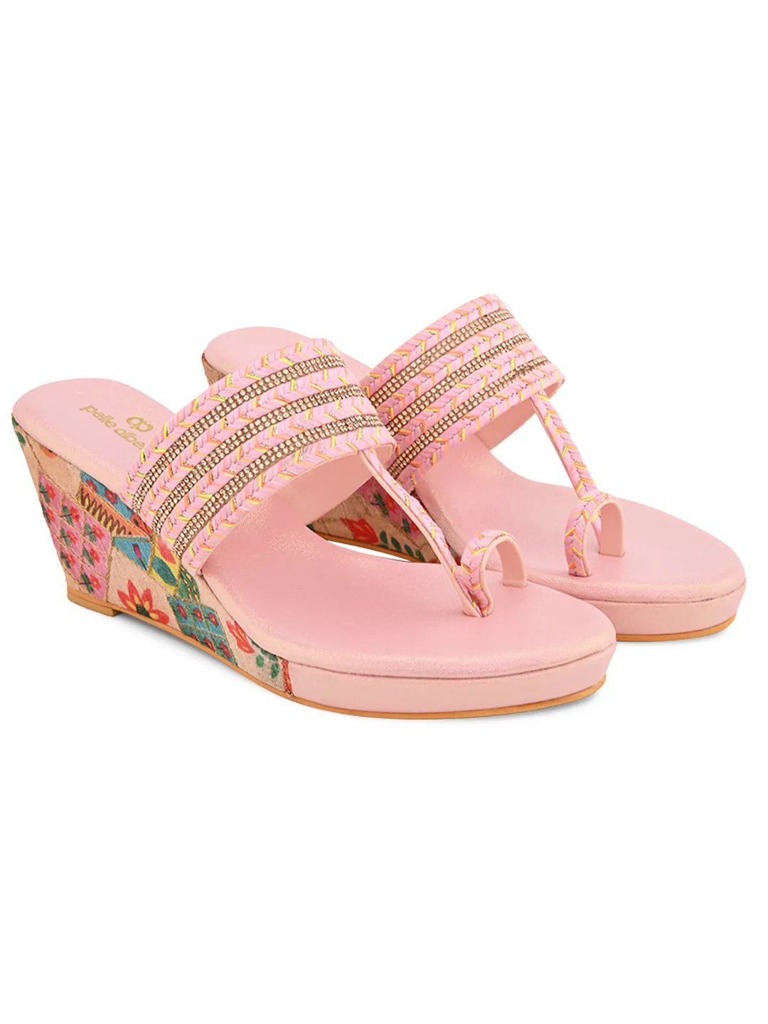 Pelle Albero Pink Wedges for Women
