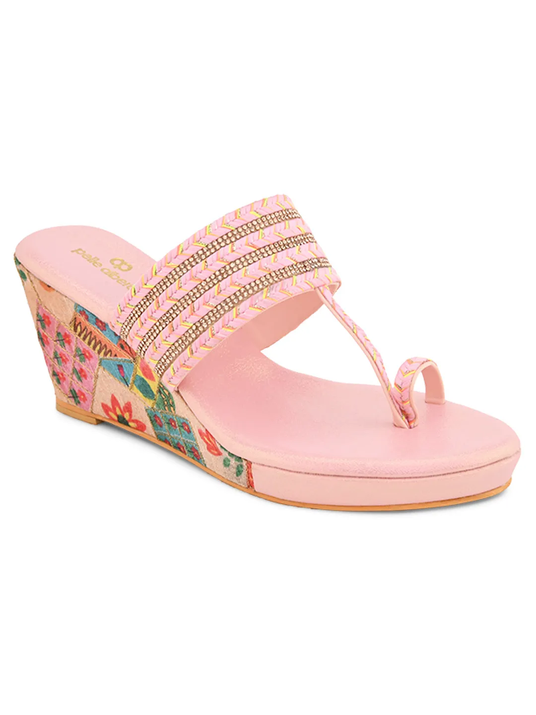 Pelle Albero Pink Wedges for Women
