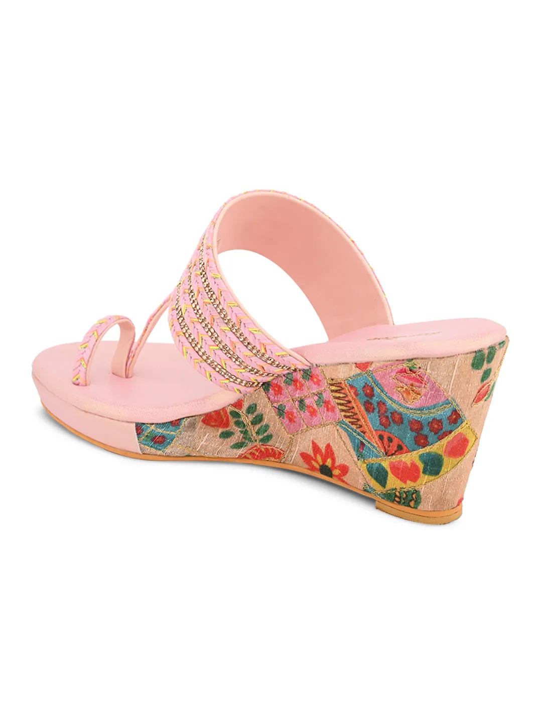 Pelle Albero Pink Wedges for Women