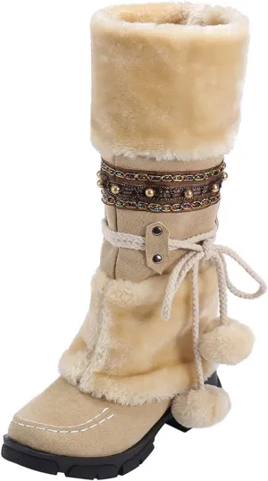 SBGMoSJ Short Winter Boots for Women Waterproof Snow Women's Duck Boots Waterproof Black Women Winter Boots Wide Size Winter Boot Women Botas De Nieve