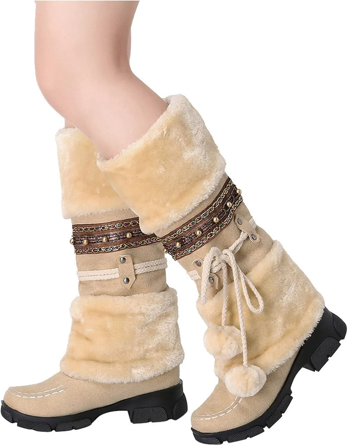SBGMoSJ Short Winter Boots for Women Waterproof Snow Women's Duck Boots Waterproof Black Women Winter Boots Wide Size Winter Boot Women Botas De Nieve
