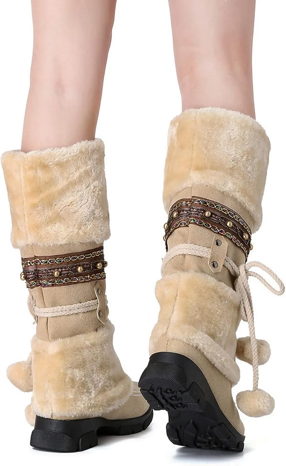 SBGMoSJ Short Winter Boots for Women Waterproof Snow Women's Duck Boots Waterproof Black Women Winter Boots Wide Size Winter Boot Women Botas De Nieve