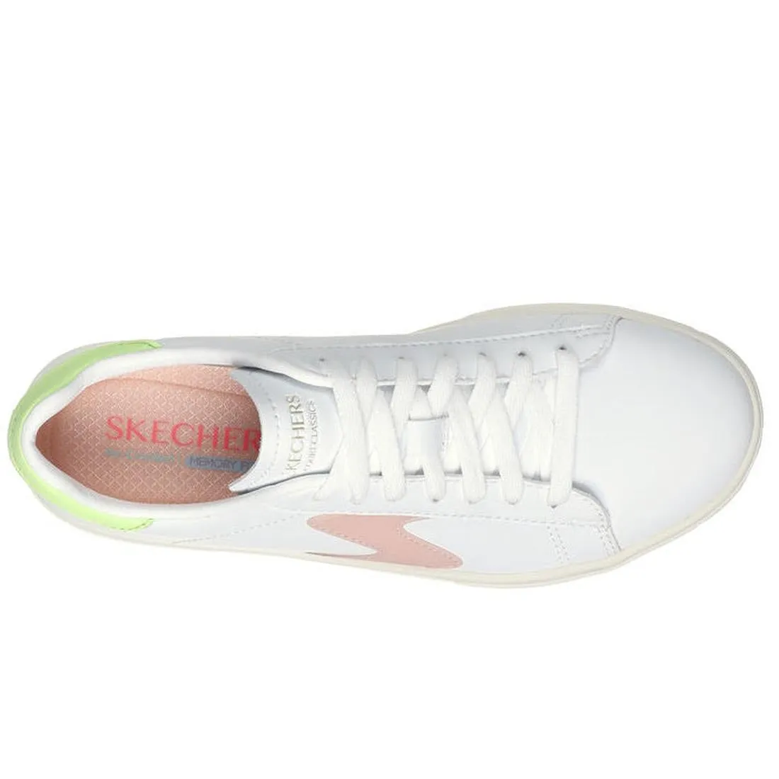 Skechers Eden LX Top Grade White  Lime Multi Womens Trainer