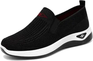 Slip On Sneakers Women Breathable Mesh Slip On Walking Shoes Comfortable Nurse Shoes Lightweight Loafers Drving Tennis Shoe for Women Men Jogging Athletics Sneakers
