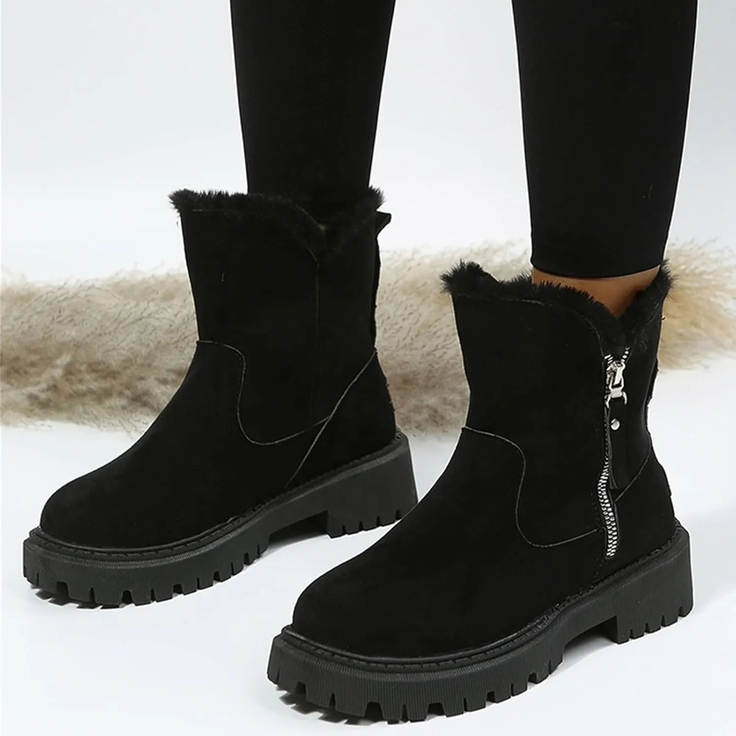 Snow Boots for Women Cute High Ankle Snow Boots Size 9 Wide for Women Extra Wide Width Winter Boots for Women Plus Size Snowboard Boots Women Botas De Invierno Para Mujer Elegantes Cortos