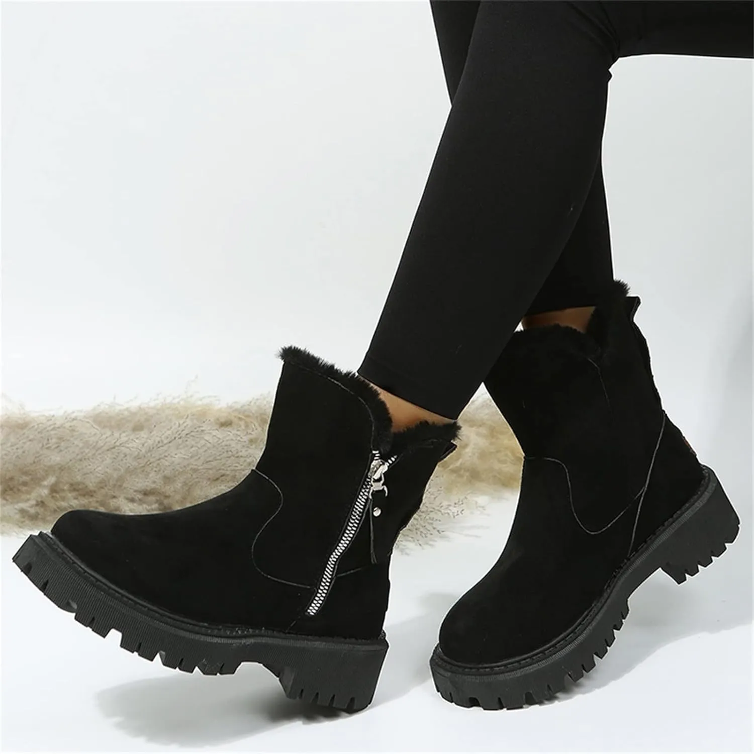 Snow Boots for Women Cute High Ankle Snow Boots Size 9 Wide for Women Extra Wide Width Winter Boots for Women Plus Size Snowboard Boots Women Botas De Invierno Para Mujer Elegantes Cortos