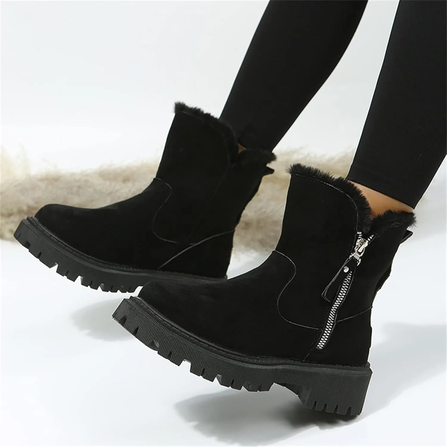 Snow Boots for Women Cute High Ankle Snow Boots Size 9 Wide for Women Extra Wide Width Winter Boots for Women Plus Size Snowboard Boots Women Botas De Invierno Para Mujer Elegantes Cortos