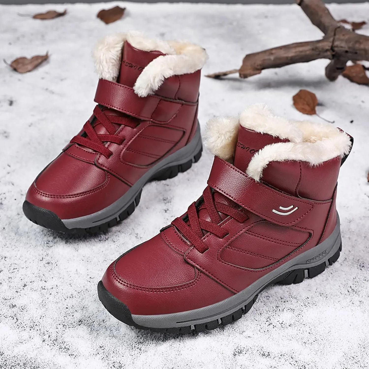 Snow Boots for Women Waterproof Non Slip Wide Womens Boots Winter Ankle Womens Wide Width Snow Boots with Zipper Boots for Snow Woman Winter Boot for Women Size 5.5