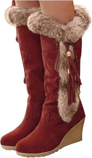 Snow Boots for Women Wide Width Snow Boots for Women Waterproof Size 11 Warm Winter Boots Women Brown Winter Boots for Women Leather Botas Negras Para Mujer Invierno