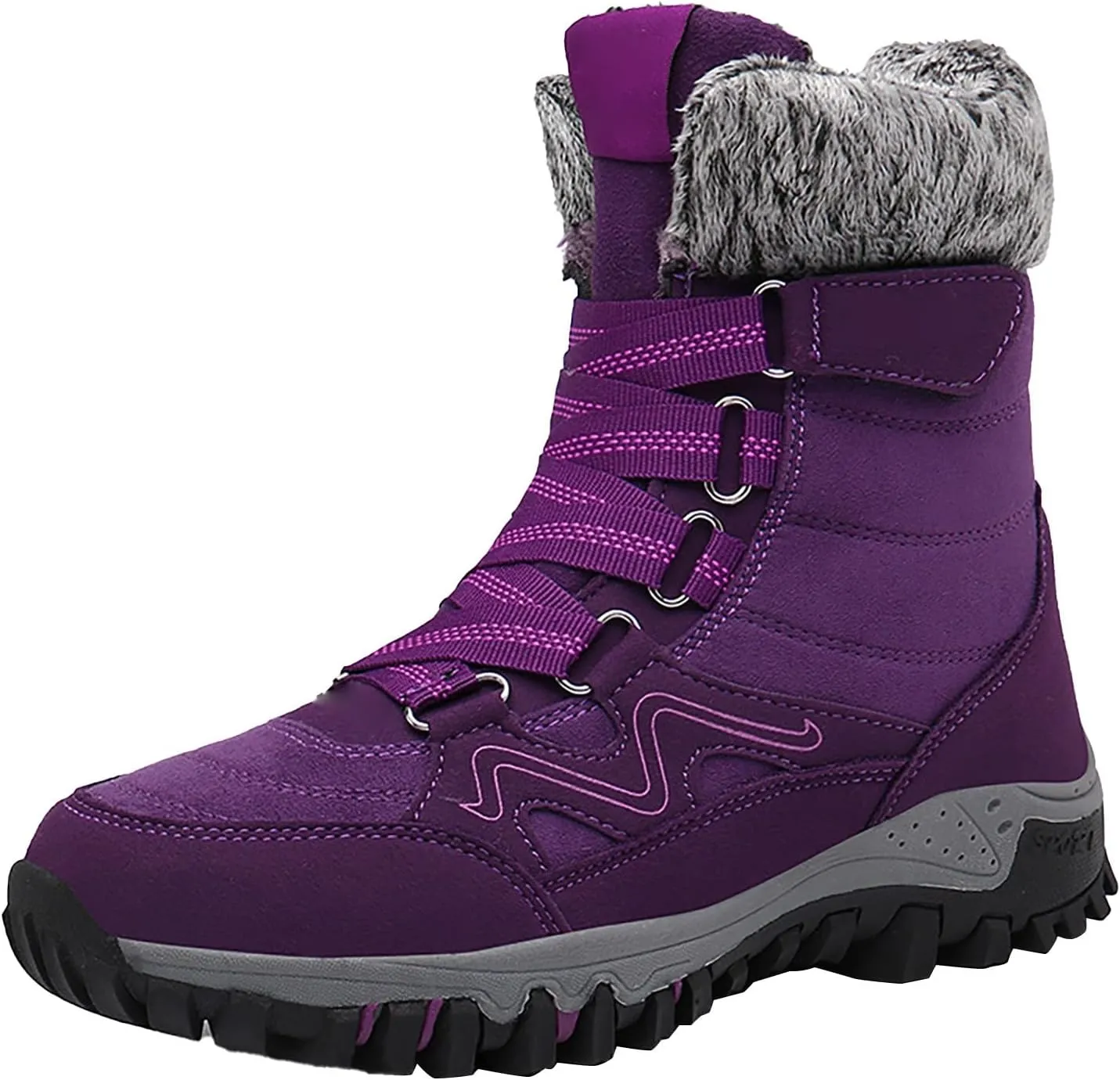 Snow Boots Hiking Men High Top Snow Boots Fashion Casual Women Snow Boots Winter Walking Shoes for Men