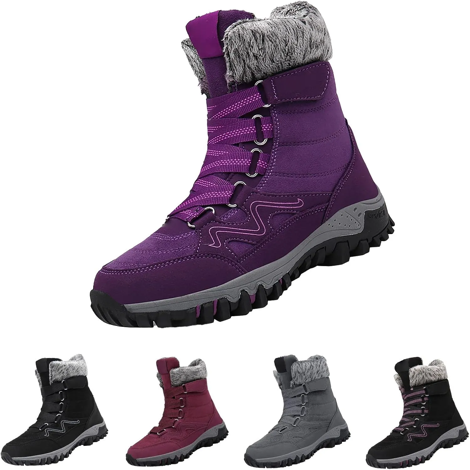 Snow Boots Hiking Men High Top Snow Boots Fashion Casual Women Snow Boots Winter Walking Shoes for Men
