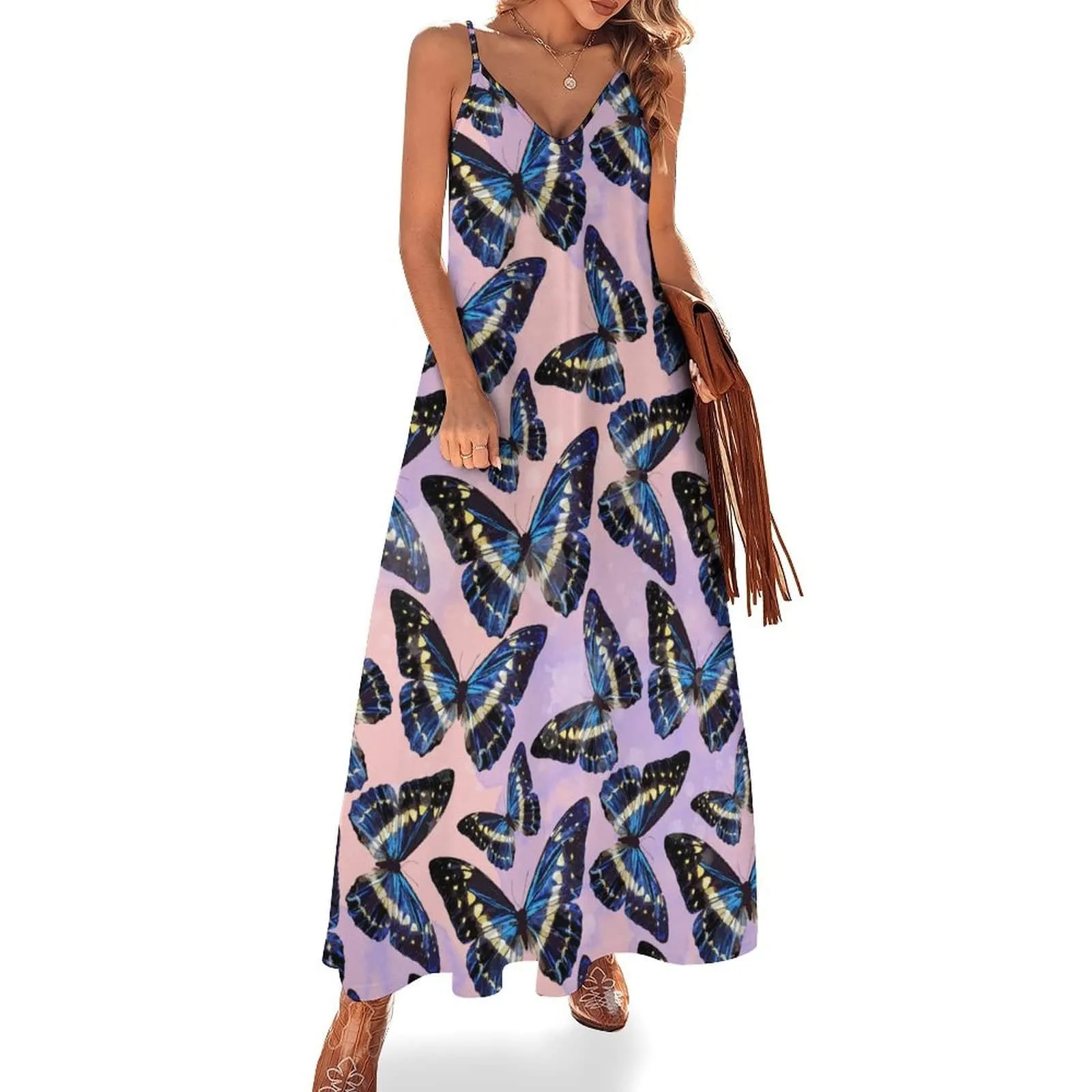 Summer Style Dress Straps Slip Dress Sleeveless Beach Dress Women's Long Slip Dress Gift for Her, Gift for Mom