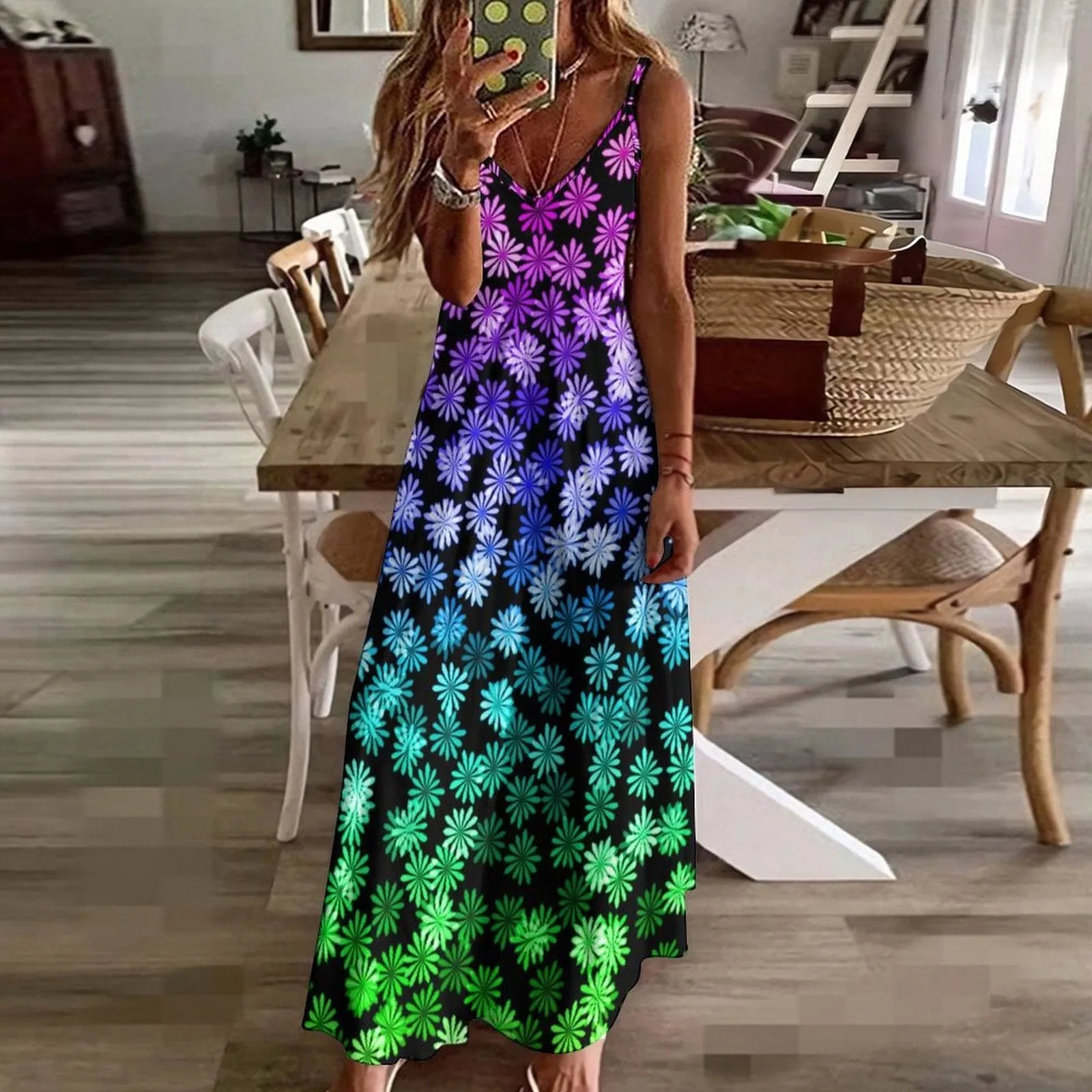 Summer Style Dress Straps Slip Dress Sleeveless Beach Dress Women's Long Slip Dress Gift for Her, Gift for Mom