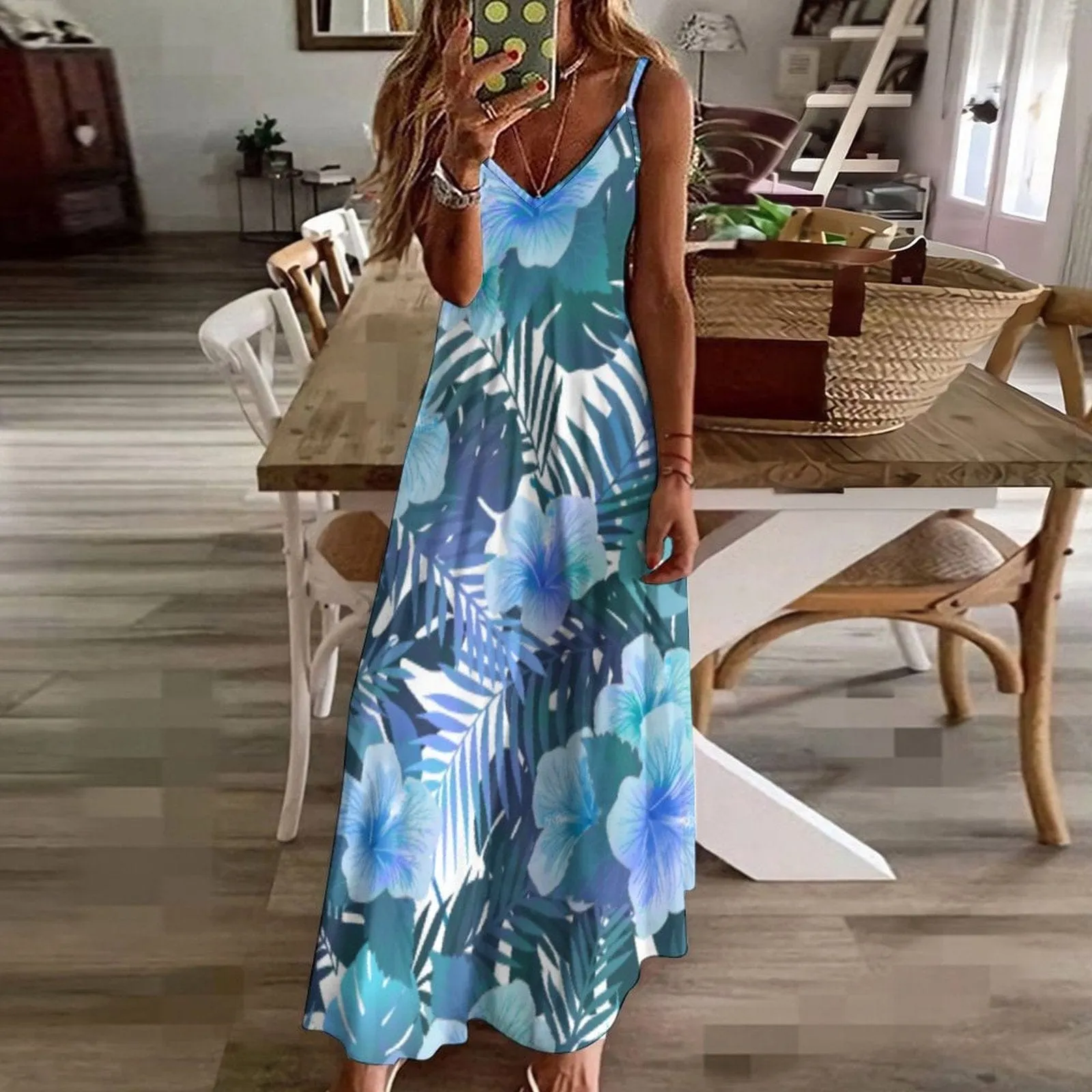Summer Style Dress Straps Slip Dress Sleeveless Beach Dress Women's Long Slip Dress Gift for Her, Gift for Mom