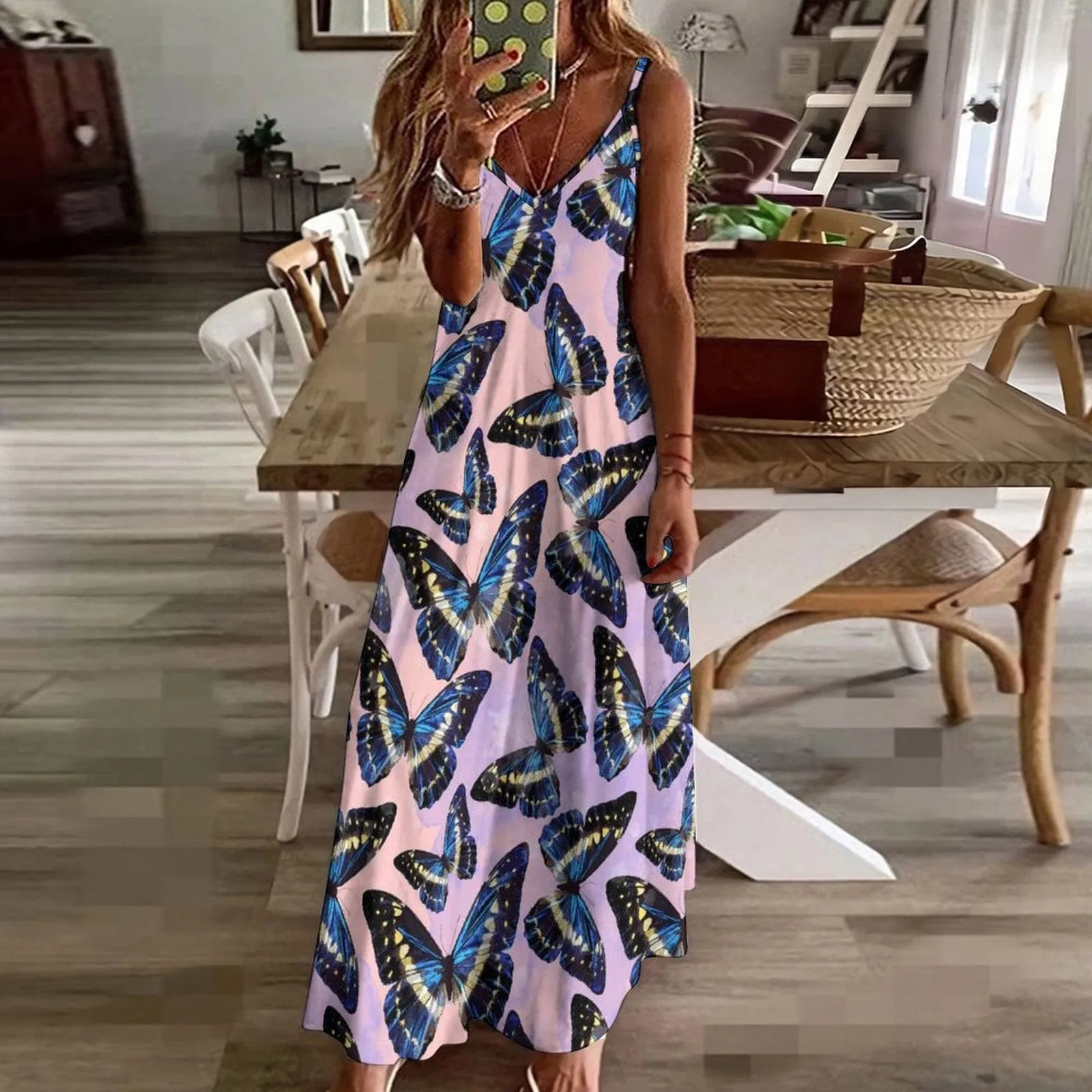 Summer Style Dress Straps Slip Dress Sleeveless Beach Dress Women's Long Slip Dress Gift for Her, Gift for Mom