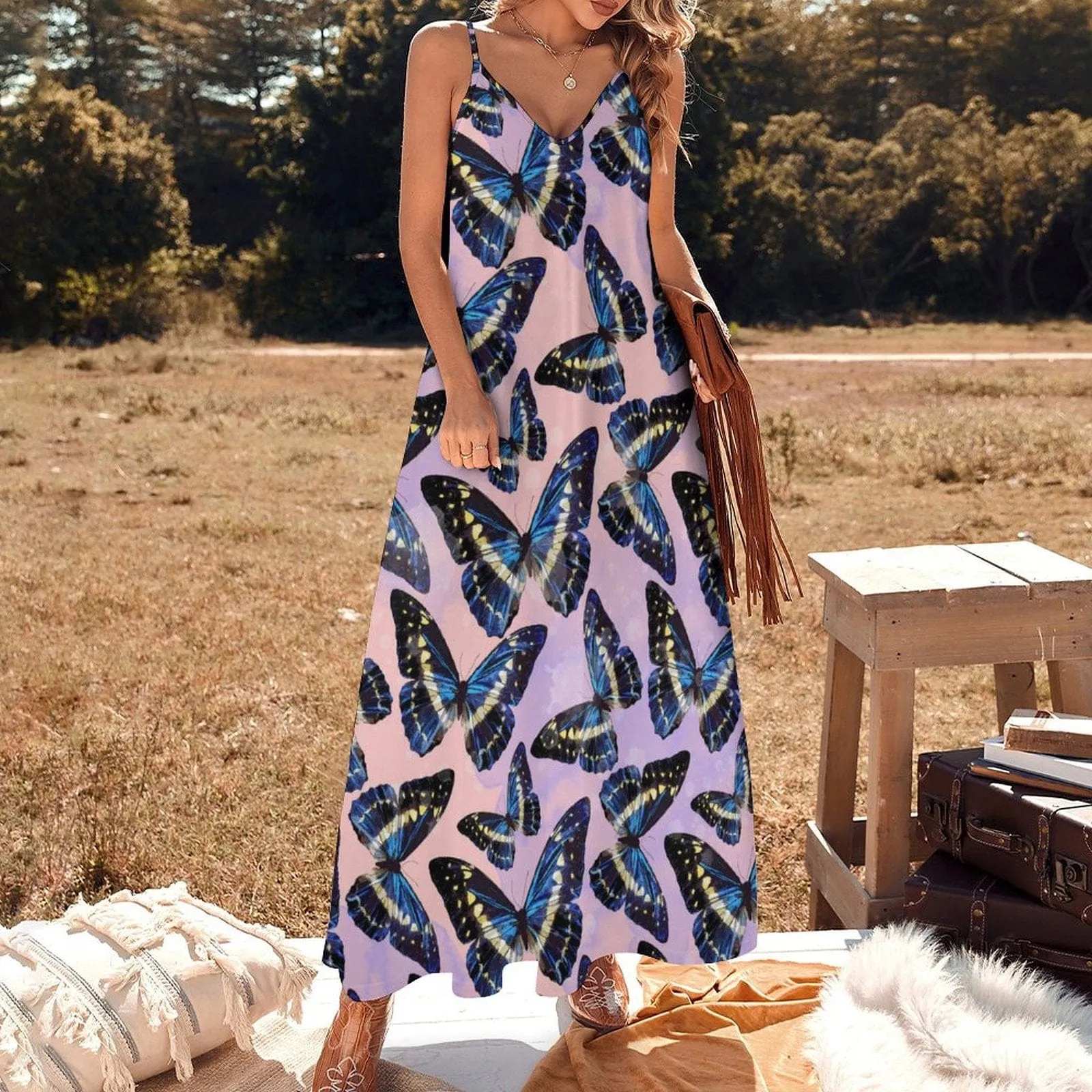 Summer Style Dress Straps Slip Dress Sleeveless Beach Dress Women's Long Slip Dress Gift for Her, Gift for Mom