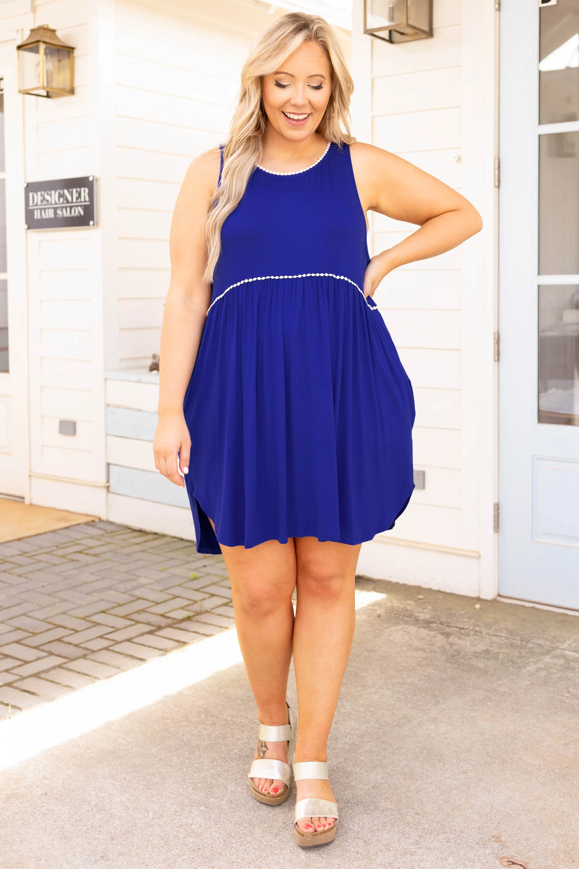 Sunday Funday Dress, Royal Blue