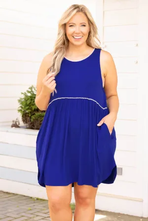 Sunday Funday Dress, Royal Blue