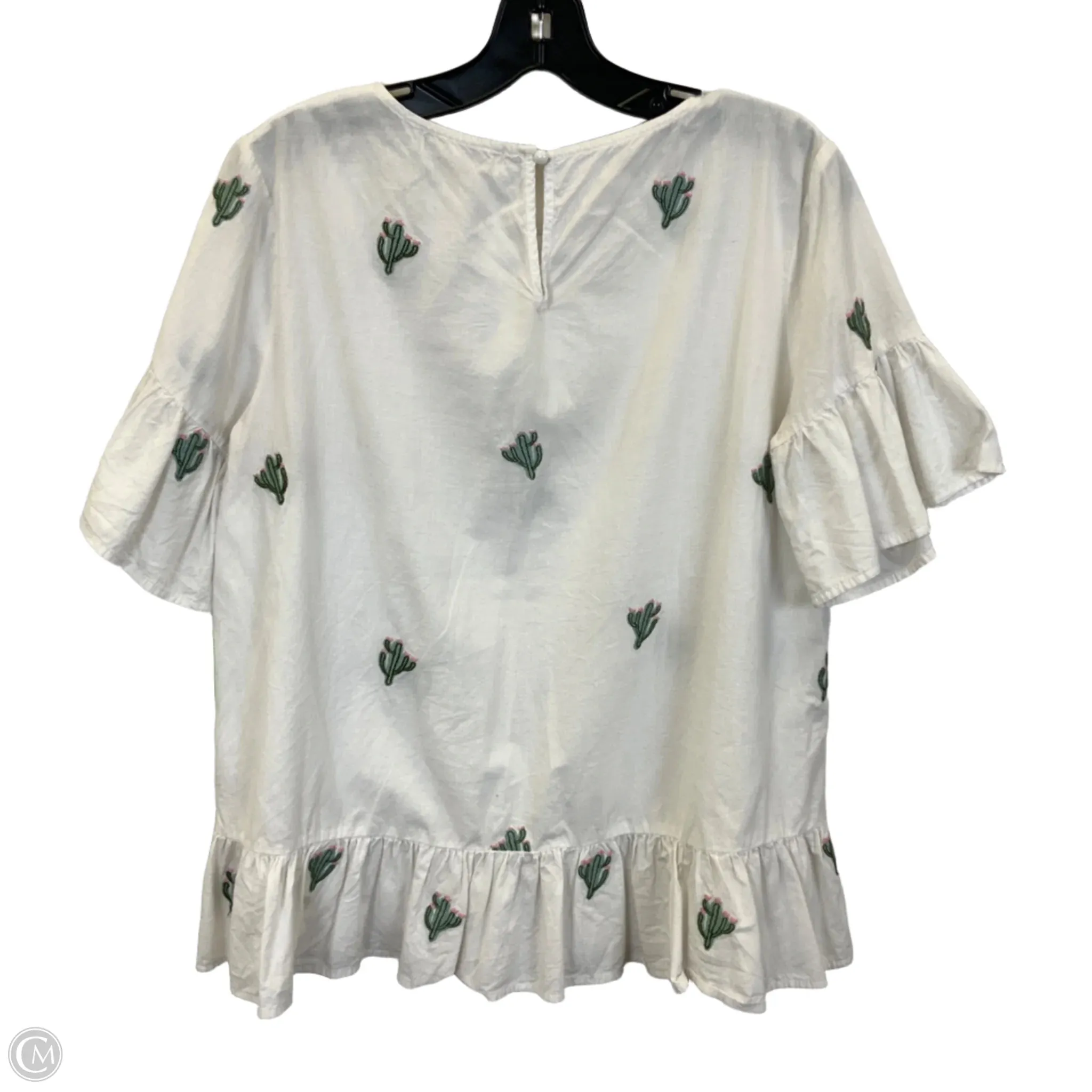 Top Short Sleeve By Impressions In White, Size: M