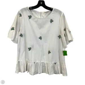 Top Short Sleeve By Impressions In White, Size: M