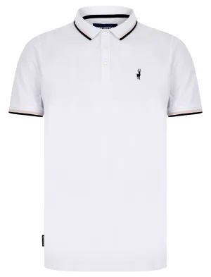 Underwood 2 Cotton Pique Polo Shirt in Bright White - Kensington Eastside