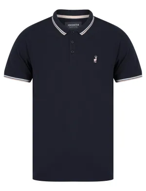 Underwood Cotton Pique Polo Shirt in Sky Captain Navy - Kensington Eastside