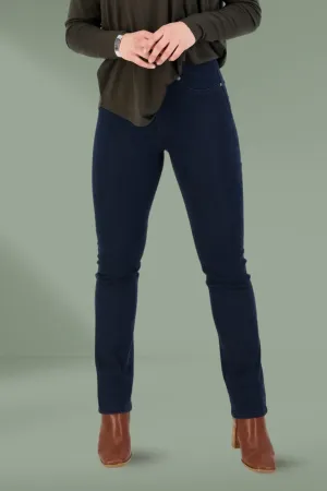Vassalli Slim Leg Pull On Denim Indigo