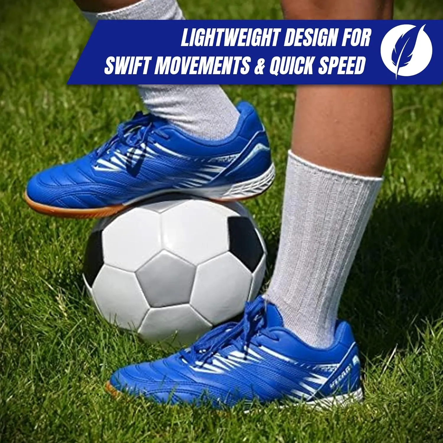 Vizari Valencia Indoor Soccer Shoes for Teen & Adult | Lightweight and Durable Men's & Women's Futsal Shoes for Superior Performance | Adult Indoor Football Cleats with Non-Marking Rubber Outsole