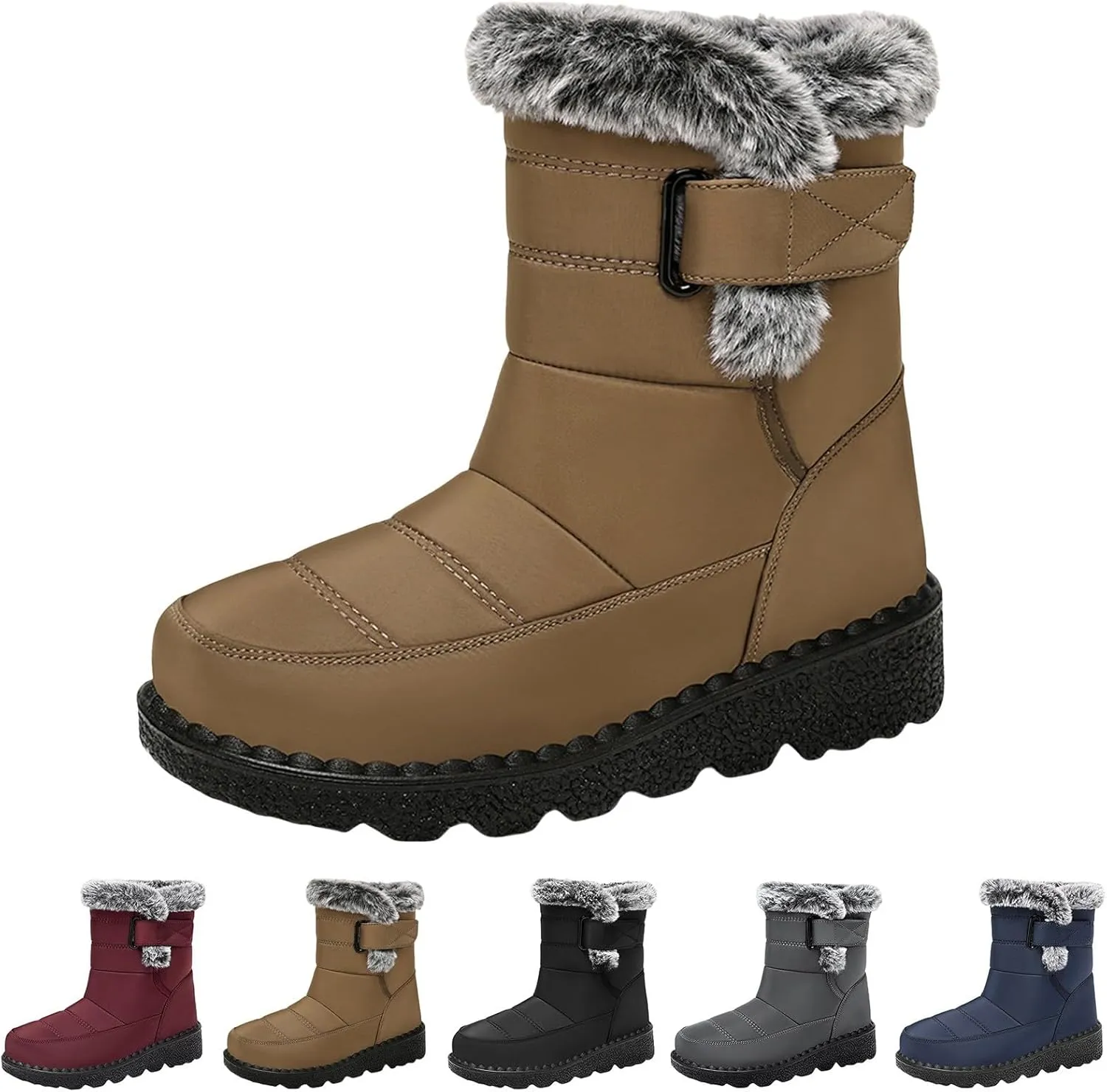Waterpoof Snow Boots for Men Winter Boots Warm Plush Lined Men's Snow Boots Non Slip Lightweight for Outdoor Hiking