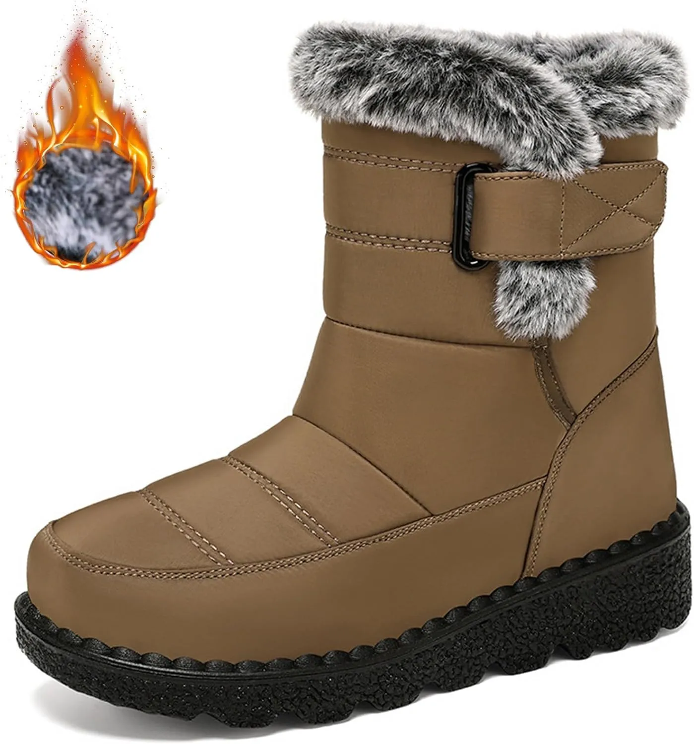 Waterpoof Snow Boots for Men Winter Boots Warm Plush Lined Men's Snow Boots Non Slip Lightweight for Outdoor Hiking
