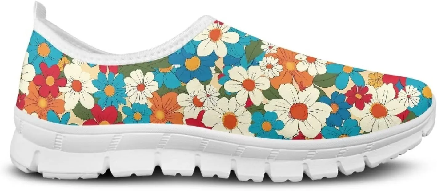 Women Fashion Slip On Sneakers Lightweight Walking Travel Outdoor Shoes for Ladies Slip On Mesh Loafers Flat Casual Shoes