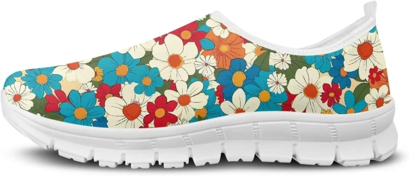 Women Fashion Slip On Sneakers Lightweight Walking Travel Outdoor Shoes for Ladies Slip On Mesh Loafers Flat Casual Shoes