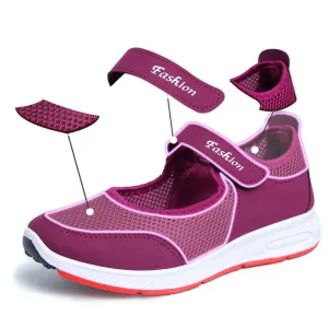 Women Outdoor Sports Walking Mesh Hook Loop Shoes