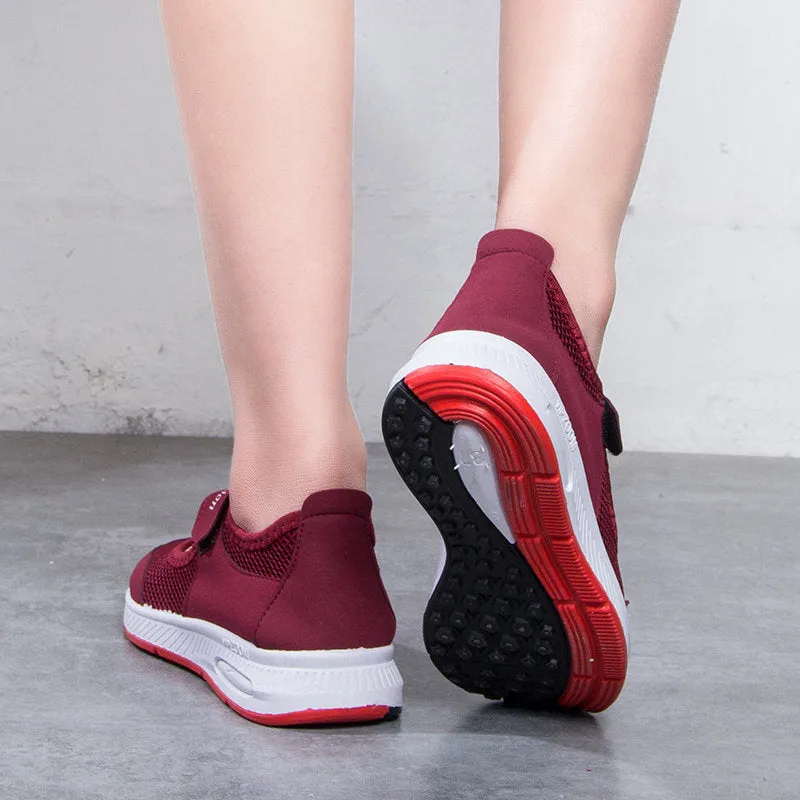Women Outdoor Sports Walking Mesh Hook Loop Shoes