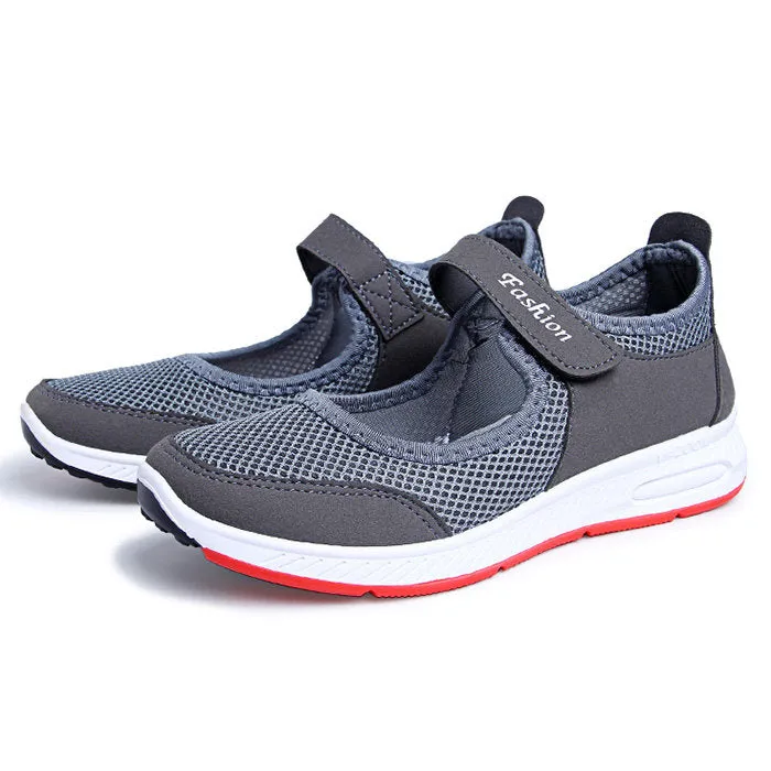 Women Outdoor Sports Walking Mesh Hook Loop Shoes