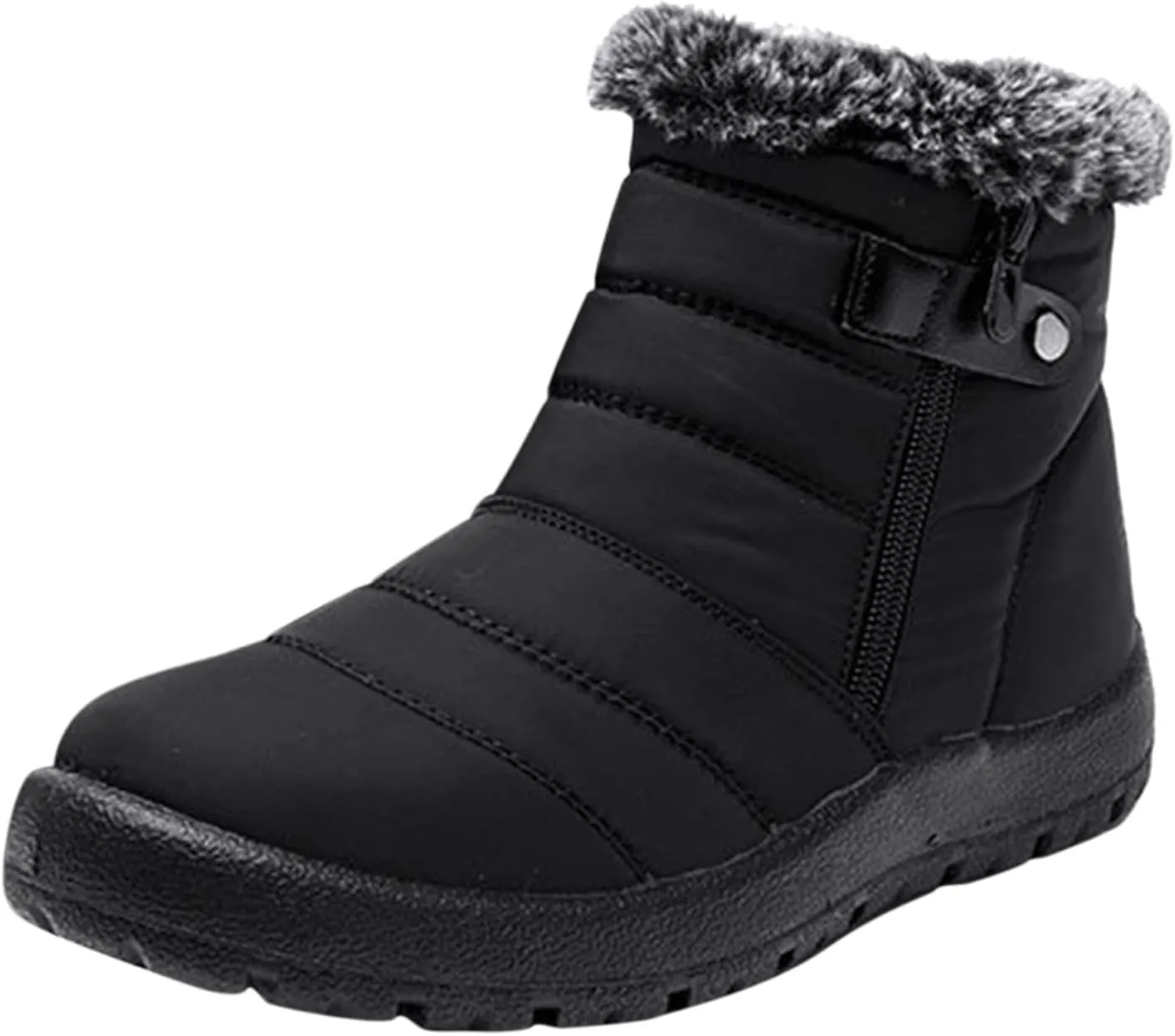 Womens Ankle Snow Boots Waterproof Wide 10 Womens Winter Duck Boots Waterproof with Zipper Womens Winter Snow Boots Size 8 Women Winter Boots Size 8w Botas Para Invierno Mujer