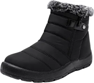 Womens Ankle Snow Boots Waterproof Wide 10 Womens Winter Duck Boots Waterproof with Zipper Womens Winter Snow Boots Size 8 Women Winter Boots Size 8w Botas Para Invierno Mujer