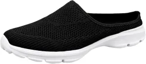 Women's Casual Slip on Half Shoes Breathable Arch Support Walking Mules Shoes Open Back Slip on Flats Non-Slip Sneakers Sandals
