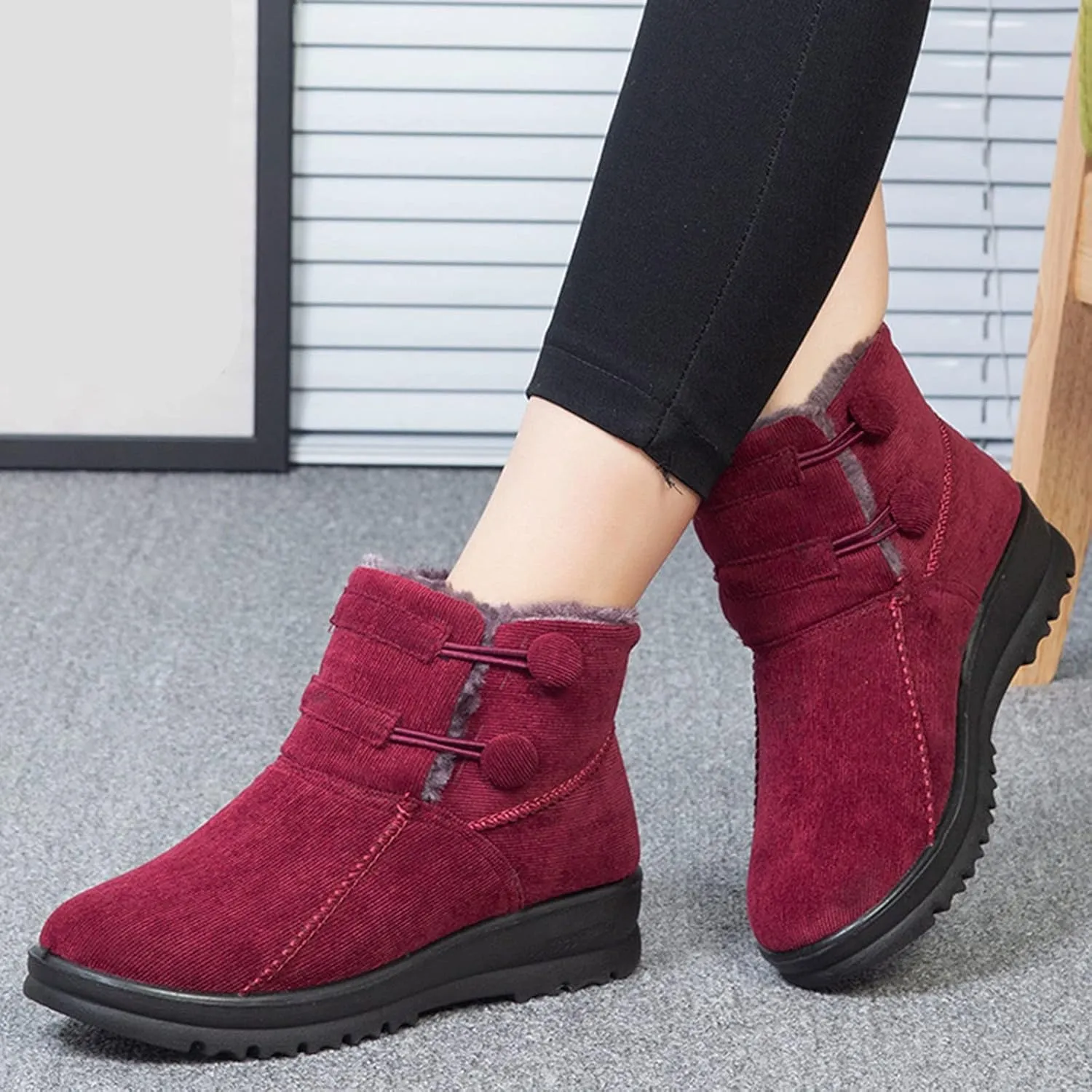 Womens Snow Boots Size 9 Wide Botas Para Mujer De Invierno Confort Waterproof Snow Boots for Women Pink Fur Boots Womens Tennis Shoes for Snow Walking Early Prime of Day Deals