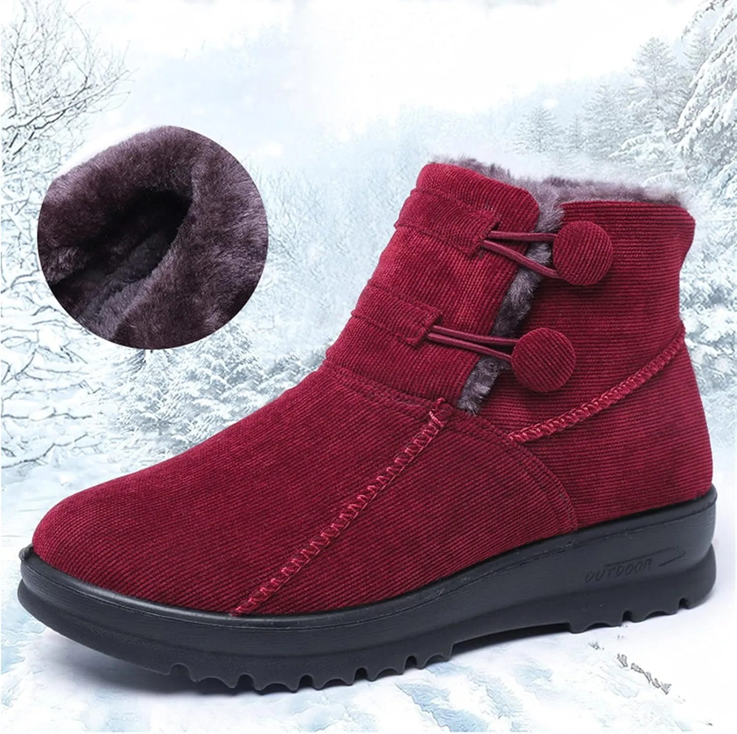 Womens Snow Boots Size 9 Wide Botas Para Mujer De Invierno Confort Waterproof Snow Boots for Women Pink Fur Boots Womens Tennis Shoes for Snow Walking Early Prime of Day Deals