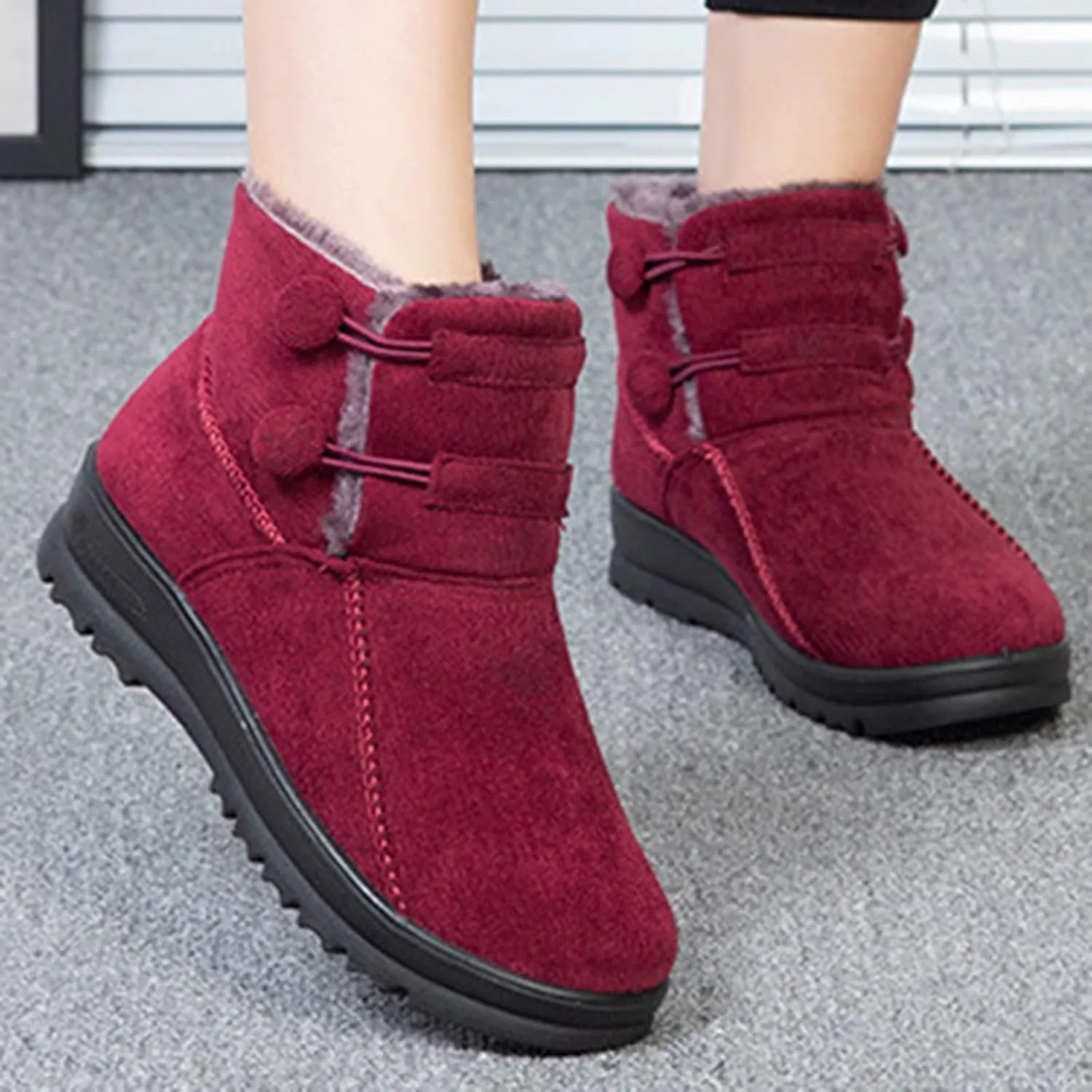Womens Snow Boots Size 9 Wide Botas Para Mujer De Invierno Confort Waterproof Snow Boots for Women Pink Fur Boots Womens Tennis Shoes for Snow Walking Early Prime of Day Deals