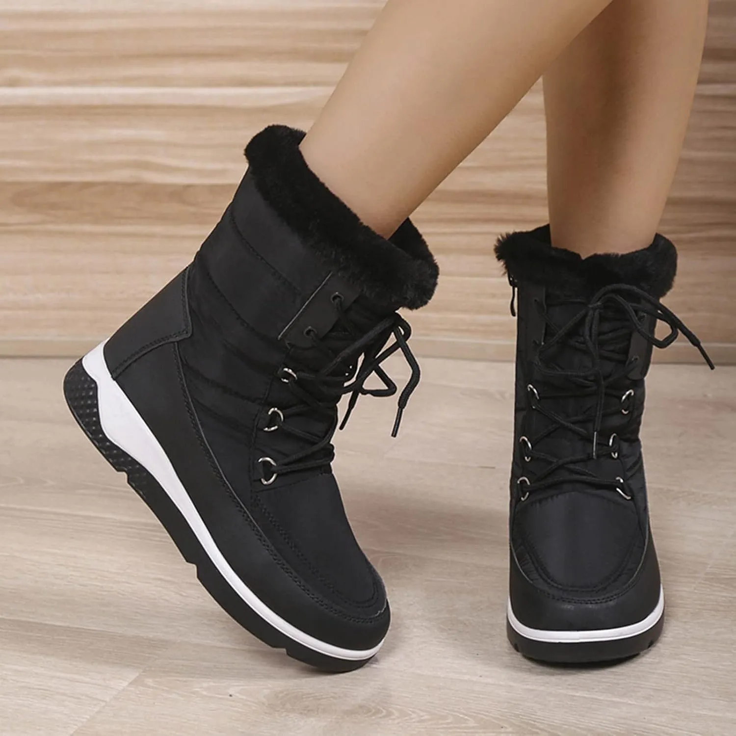 Women's Snow Boots Waterproof Size 11 Womens Size 8 Cute Snow Boots Women Winter Booties Size 11 Zapatos De Mujer Para Nieve Tall Winter Boots for Women Fashion