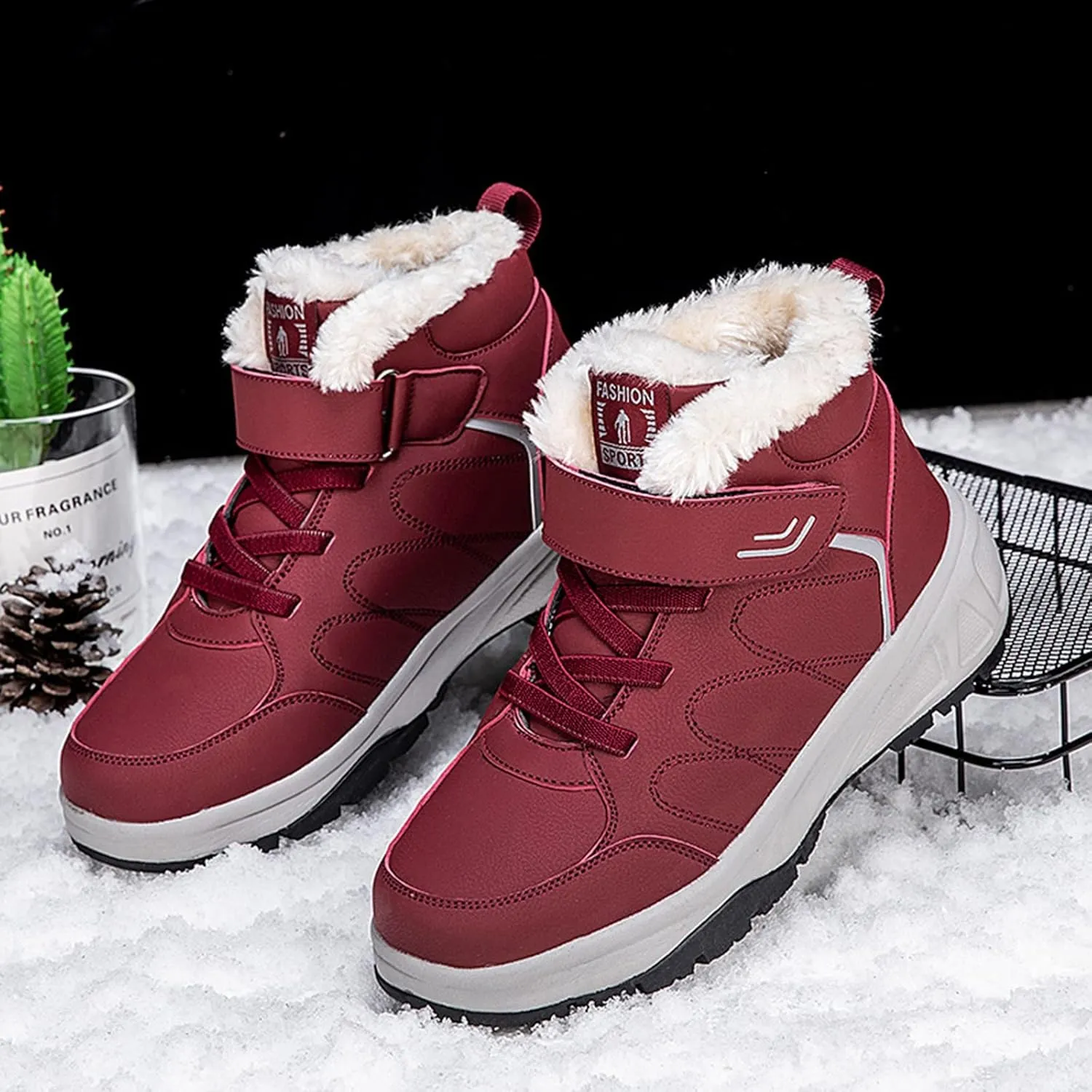 Women's Wide Snow Boots Waterproof Insulated Knee High Snow Boots for Woman Waterproof Short Winter Boots for Women Wide Womens Hiking Boots Waterproof Botas De Trabajo Para Nieve