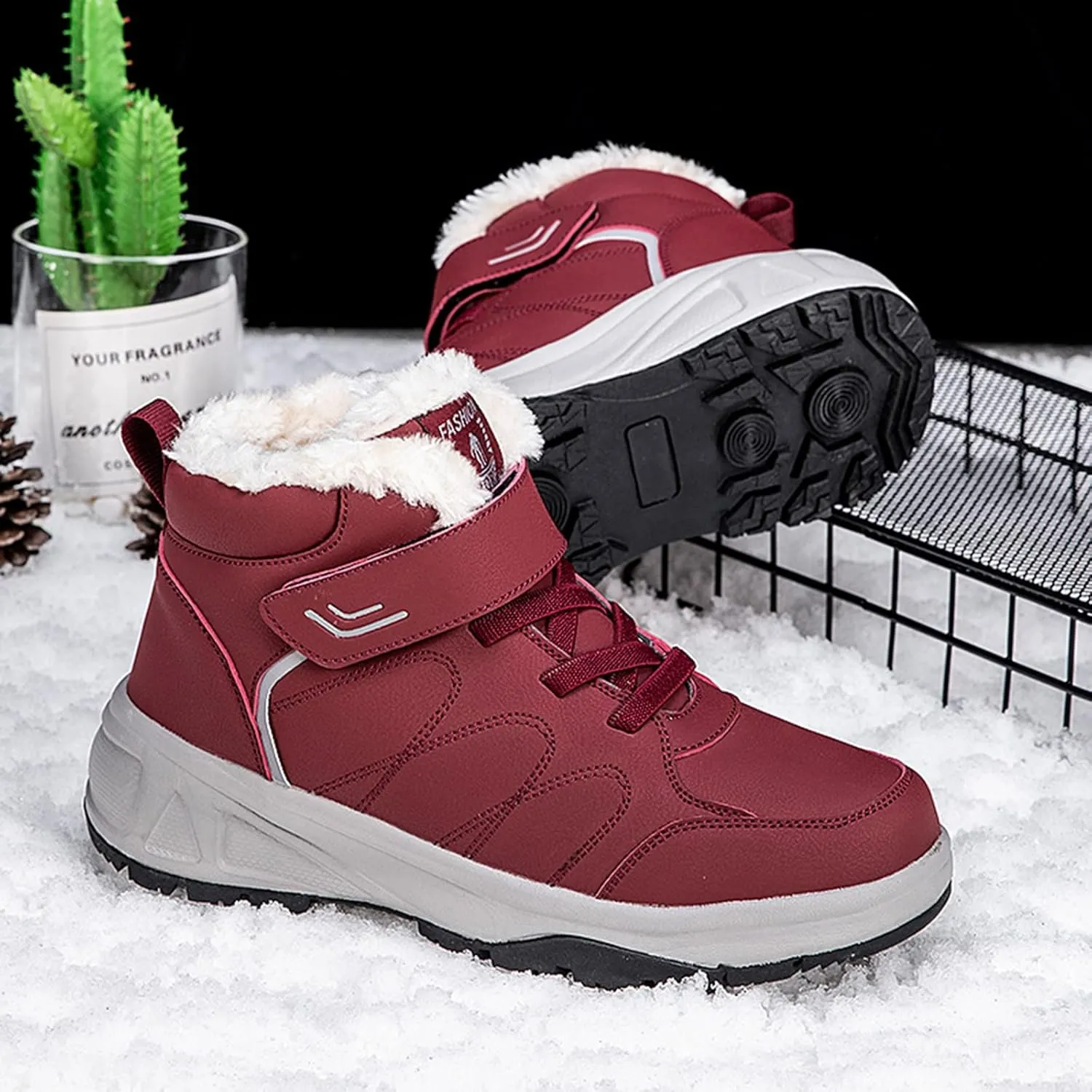 Women's Wide Snow Boots Waterproof Insulated Knee High Snow Boots for Woman Waterproof Short Winter Boots for Women Wide Womens Hiking Boots Waterproof Botas De Trabajo Para Nieve