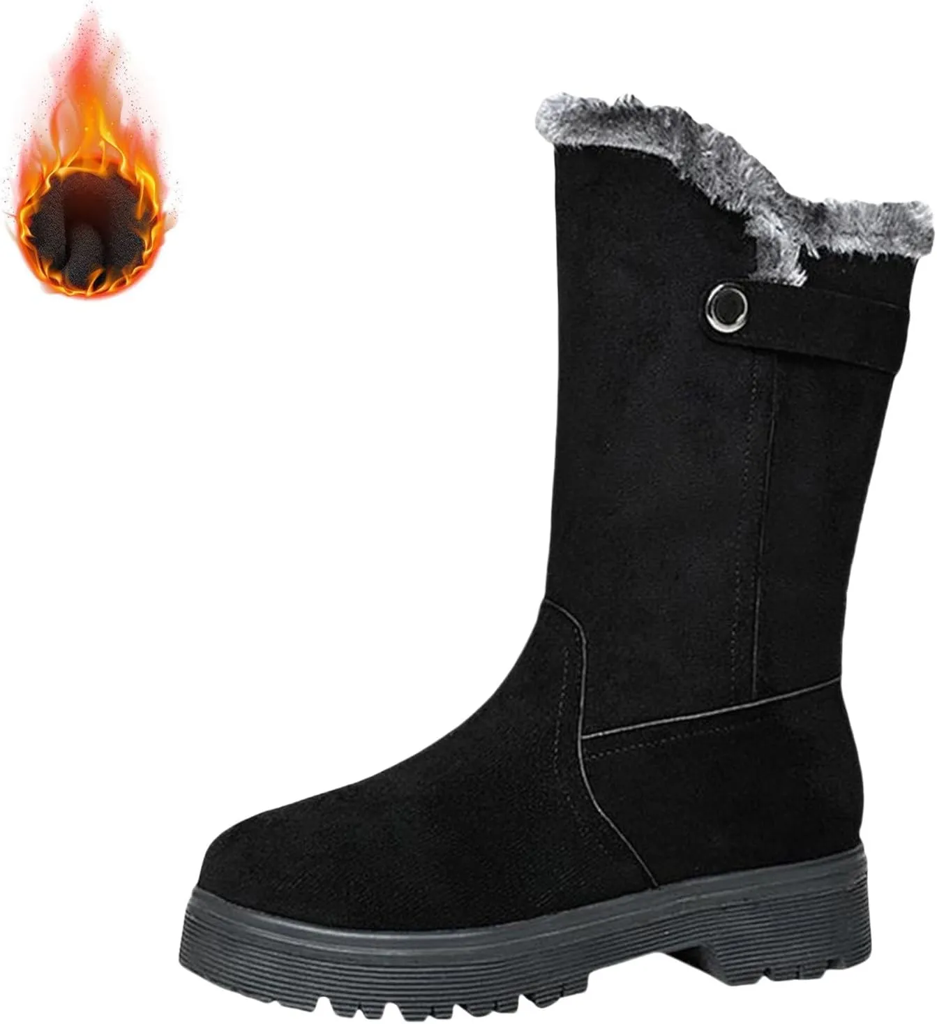 Women's Winter Snow Boots Waterproof Insulated Mid-Calf Booties Plush Lined Lace-Up Shoes for Outdoor Womens